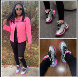 Pink Runner Sneakers- RTS (Runs Big)